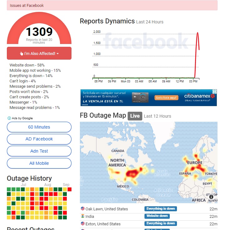 Facebook, Instagram y WhatsApp presentan problemas de conexión - facebook-falla-error-3