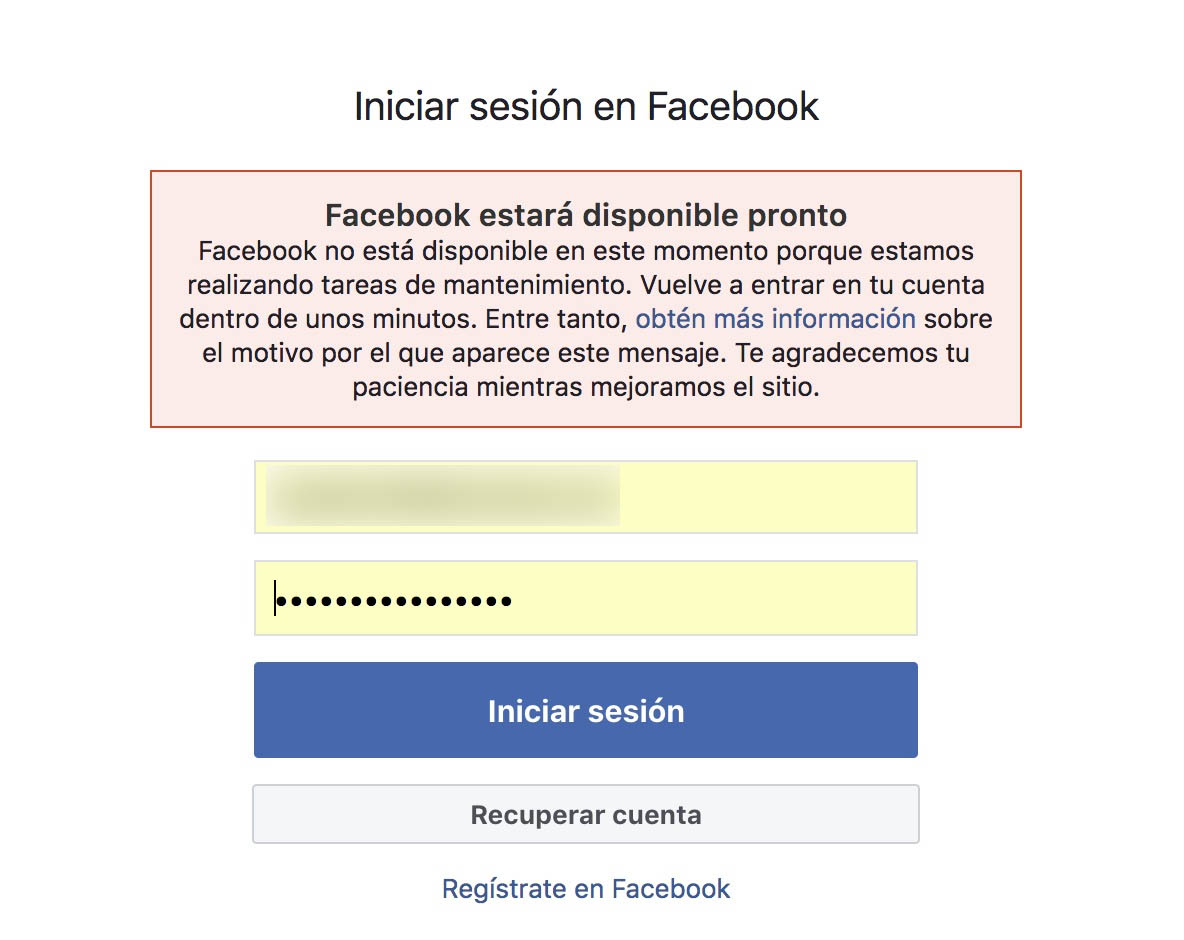 Facebook, Instagram y WhatsApp presentan problemas de conexión - facebook-falla-error