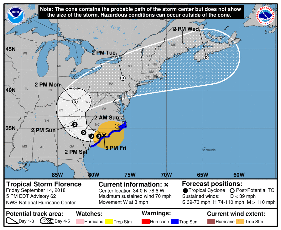 Florence se convierte en tormenta tropical - florence-1