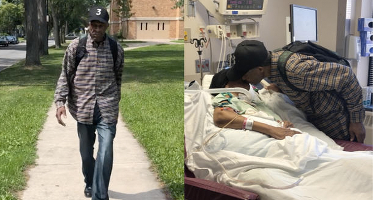 Hombre de 99 años camina casi 10 kilómetros diarios para ver a su esposa