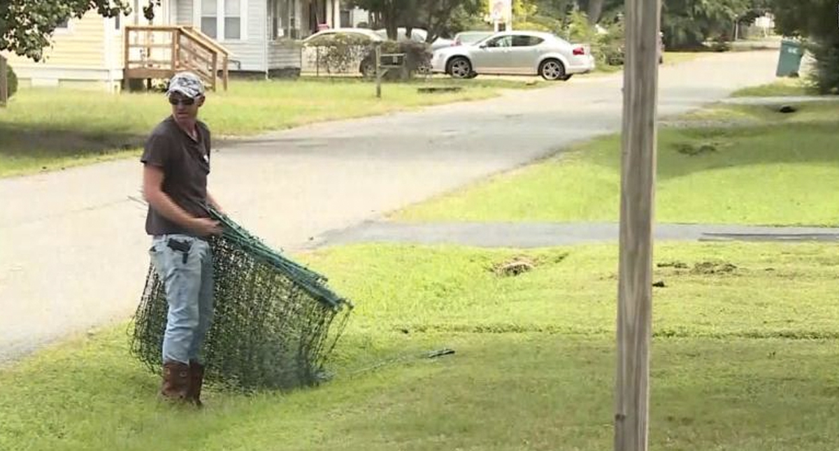 Hombre coloca cerca electrificada para evitar que niños pisen el pasto - hombre-pone-cerca-electrica