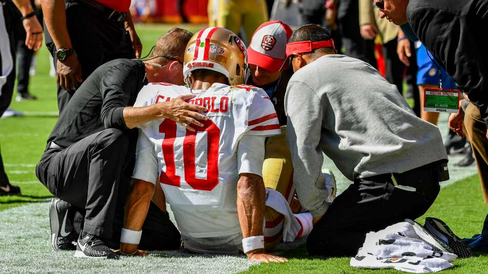 Garoppolo dice adiós a la temporada de la NFL - jimmy-garoppolo-lesion-49ers-2