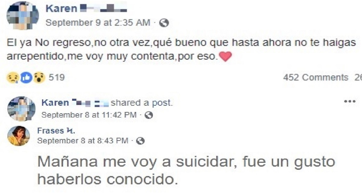 Se suicida menor en Hermosillo. Un día antes lo anunció en Facebook - karen-suicidiojpg