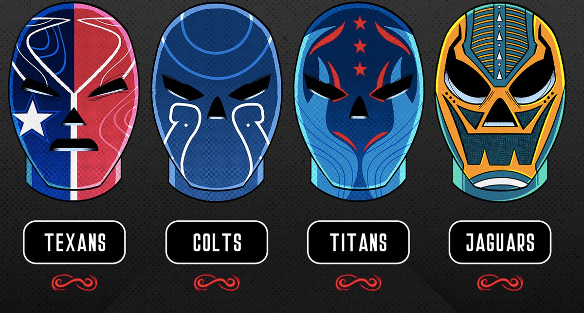 Revelan máscaras de luchador inspiradas en equipos de la NFL Revelan máscaras de luchador inspiradas en equipos de la NFL
