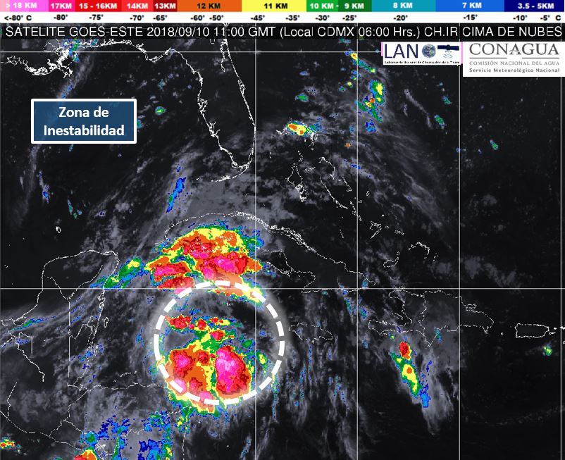 Onda tropical con potencial ciclónico se aproxima al Golfo de México - onda-tropical-peninsula-de-yucatan