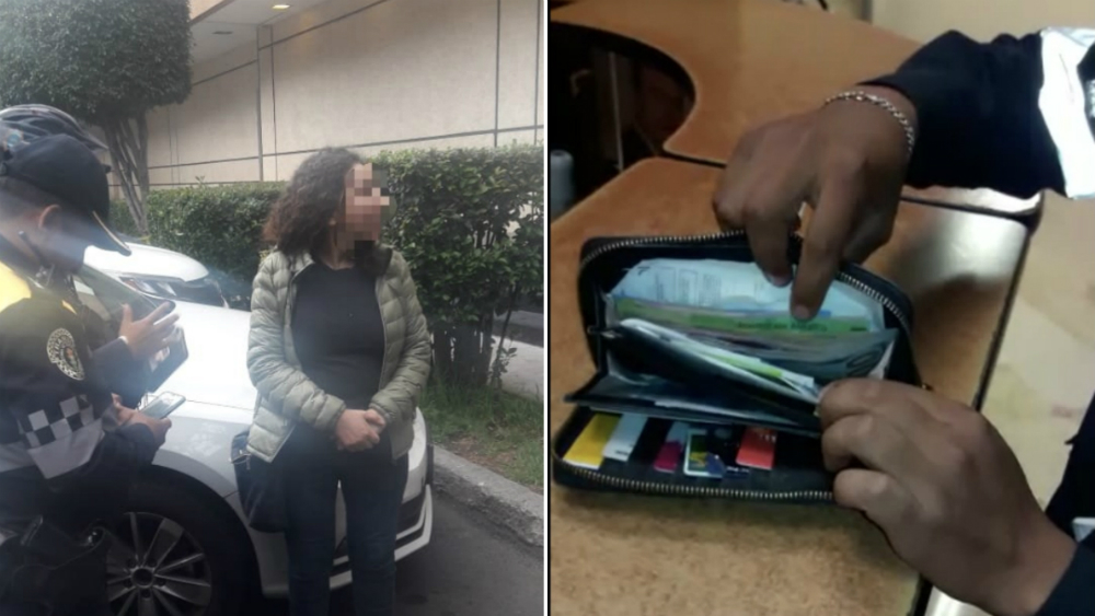 Policía capitalino devuelve cartera con dólares a su dueña
