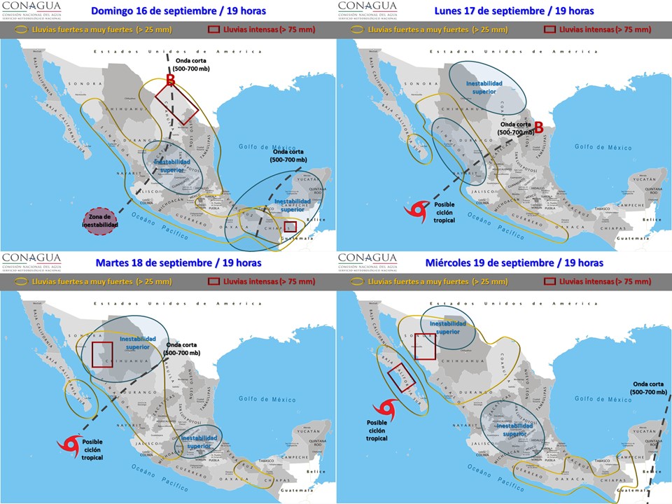 Persiste el pronóstico de tormentas en todo el país - pronostico-domingo-16