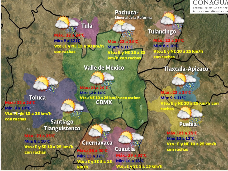 Tormentas fuertes a intensas afectarán gran parte del país - pronostico-domingo-30-3