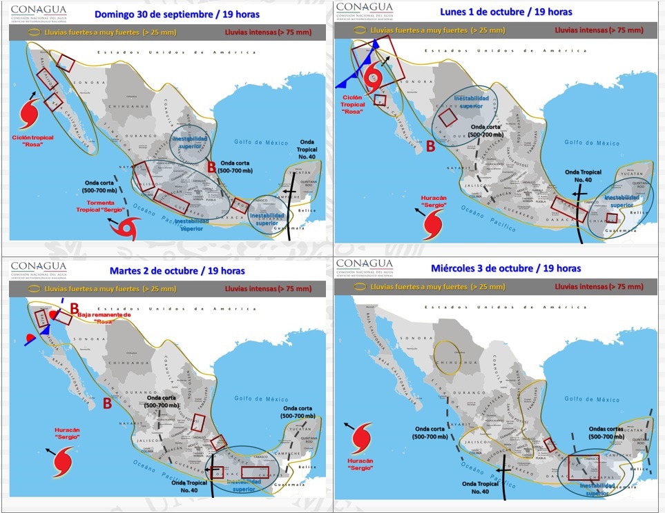 Tormentas fuertes a intensas afectarán gran parte del país - pronostico-domingo-30