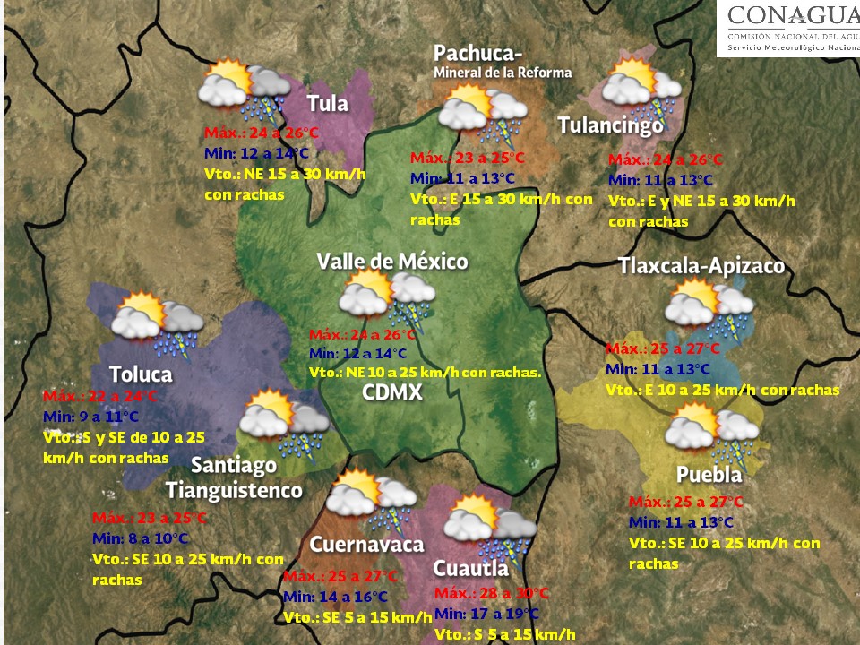 Prevalece el pronóstico de tormentas en gran parte del país - pronostico-domingo-vdm
