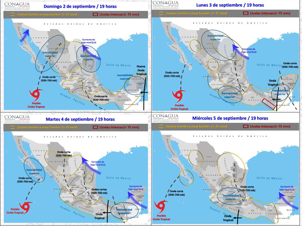 Prevalece el pronóstico de tormentas en gran parte del país - pronostico-domingo