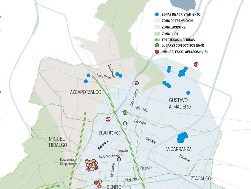 Seis delegaciones de la CDMX corren alto peligro si vuelve a temblar - puntos-criticos-fracturas-subsuelo-cdmx