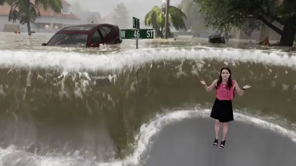 #Video Los efectos del huracán Florence presentados en 3D