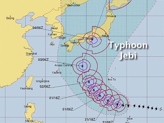 Tifón más fuerte en 25 años tocará tierra el martes en Japón - tifon
