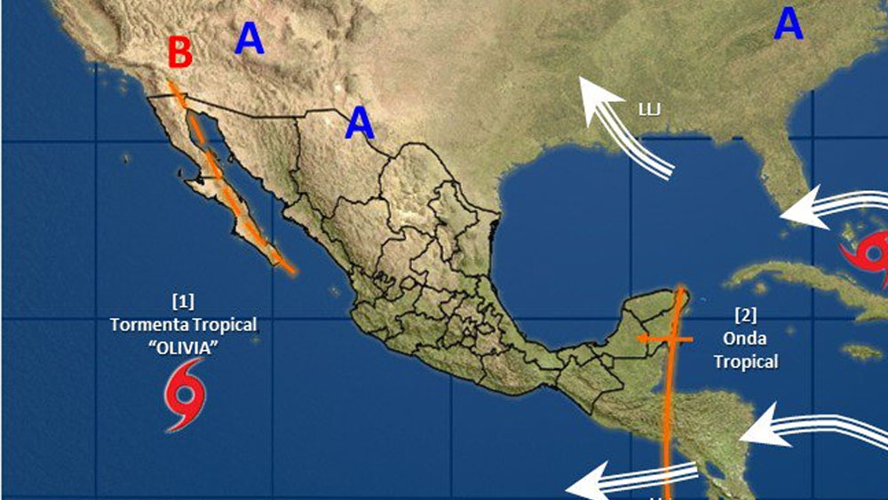 Tormenta tropical Olivia se ubica al suroeste de Península de BC