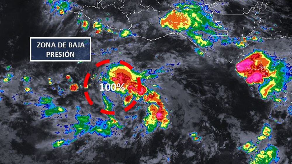 Zona de baja presión en costas de Guerrero con desarrollo ciclónico