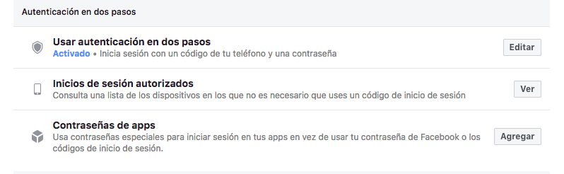 Venden inicios de sesión de Facebook en la Deep Web - autenticacion-dos-pasos-facebook-2