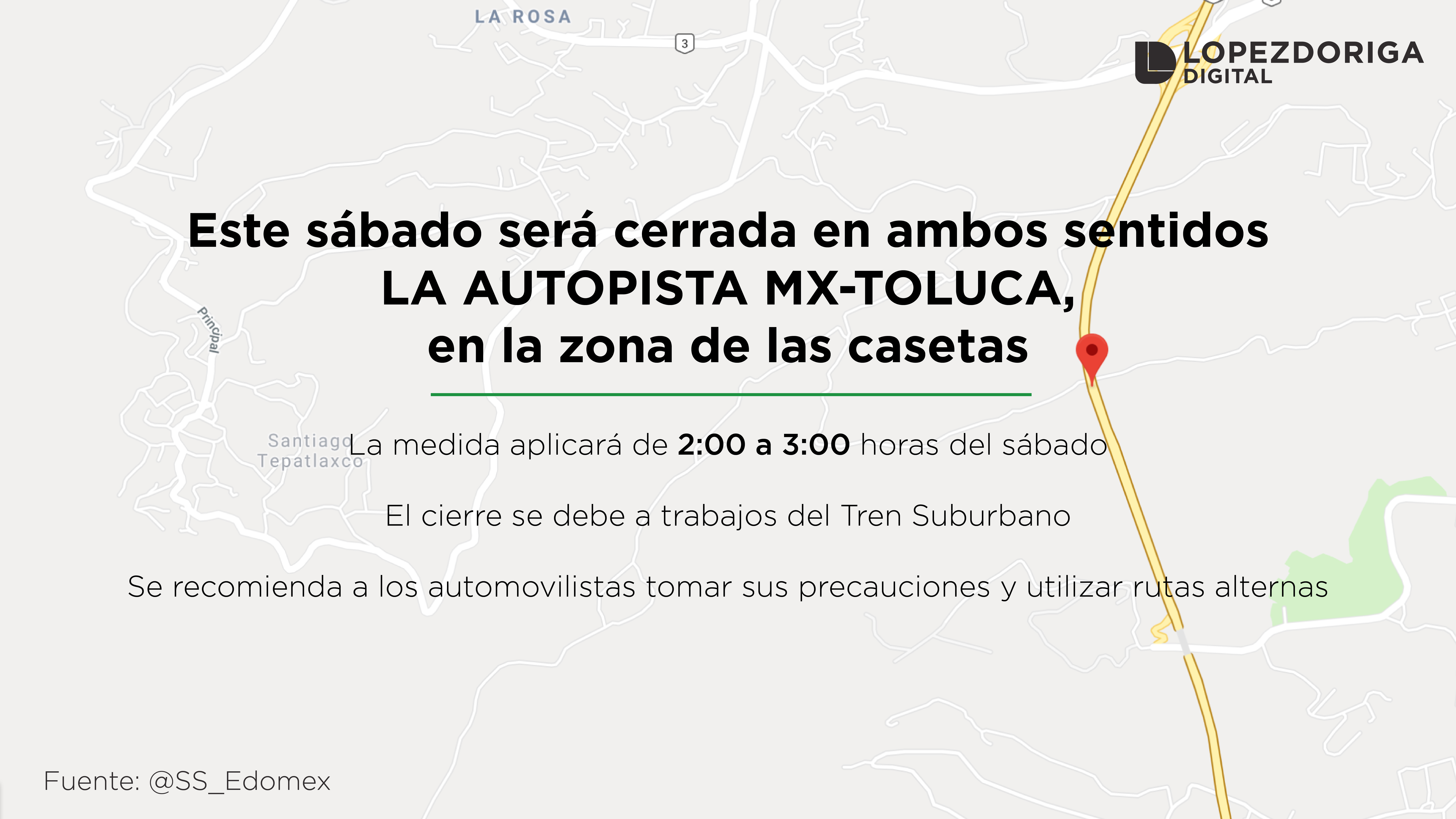 El sábado por la madrugada cerrarán la México-Toluca por obras del Tren Suburbano - autopista-toluca-mexico-02