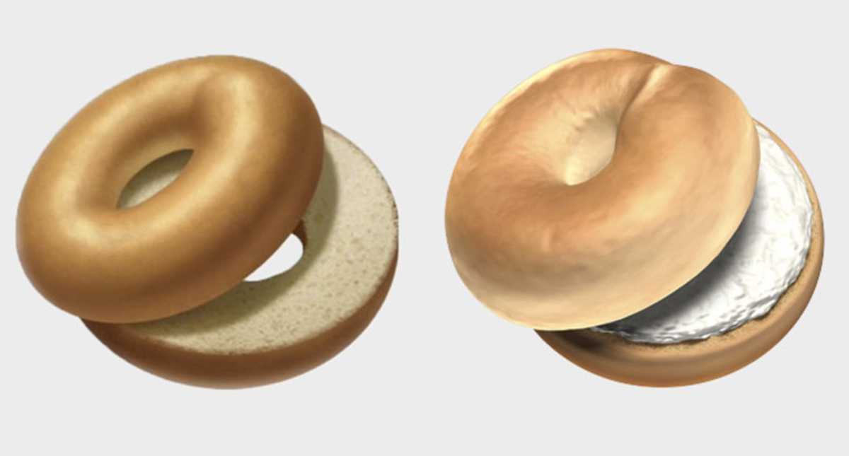 Apple pone queso crema a emoji de bagel tras críticas
