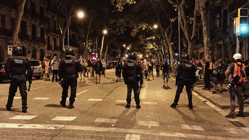Disturbios en Barcelona al concluir la manifestación independentista