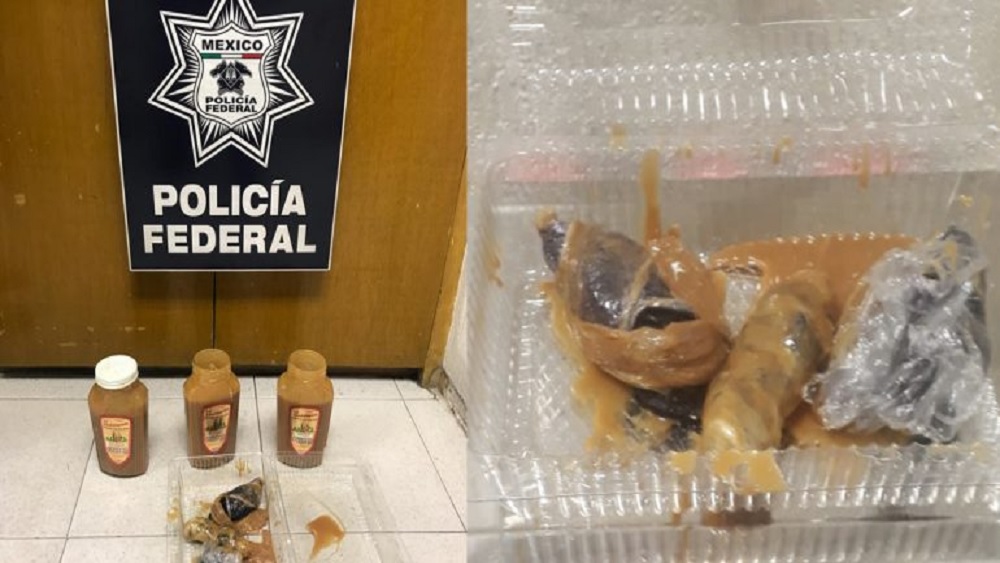 PF asegura metanfetamina oculta en frascos de cajeta