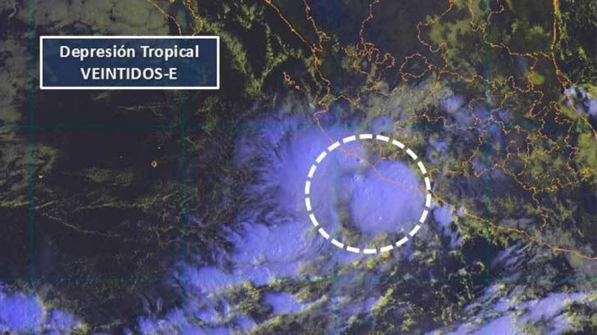 Se forma la depresión tropical 22-E en el Pacífico
