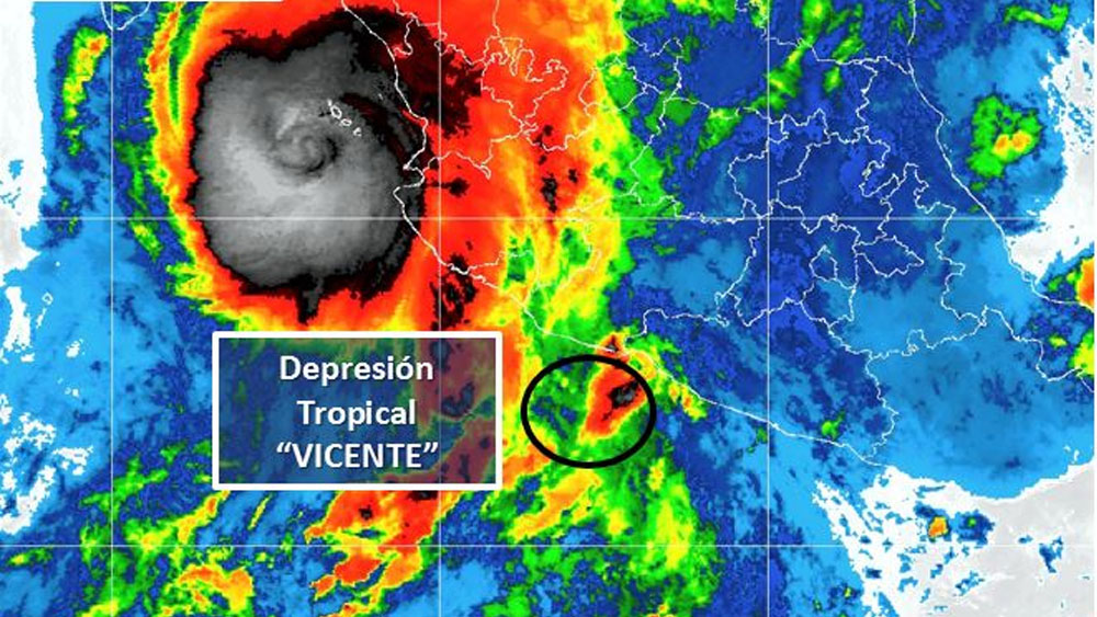 Vicente se degrada a depresión tropical