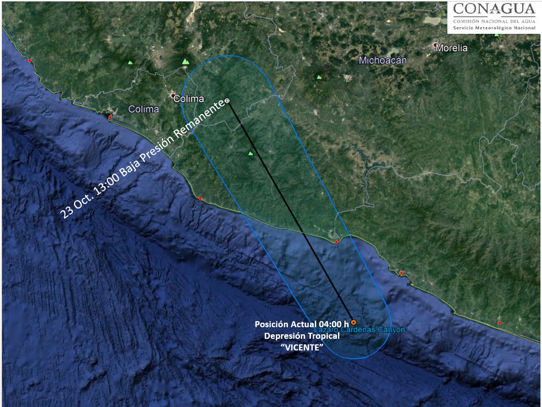 Vicente se degrada a depresión tropical - depresion-vicente