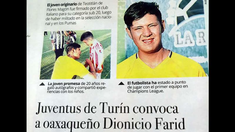 Joven mexicano se inventa vida como jugador de la Juventus - dionicio-farid-juventus
