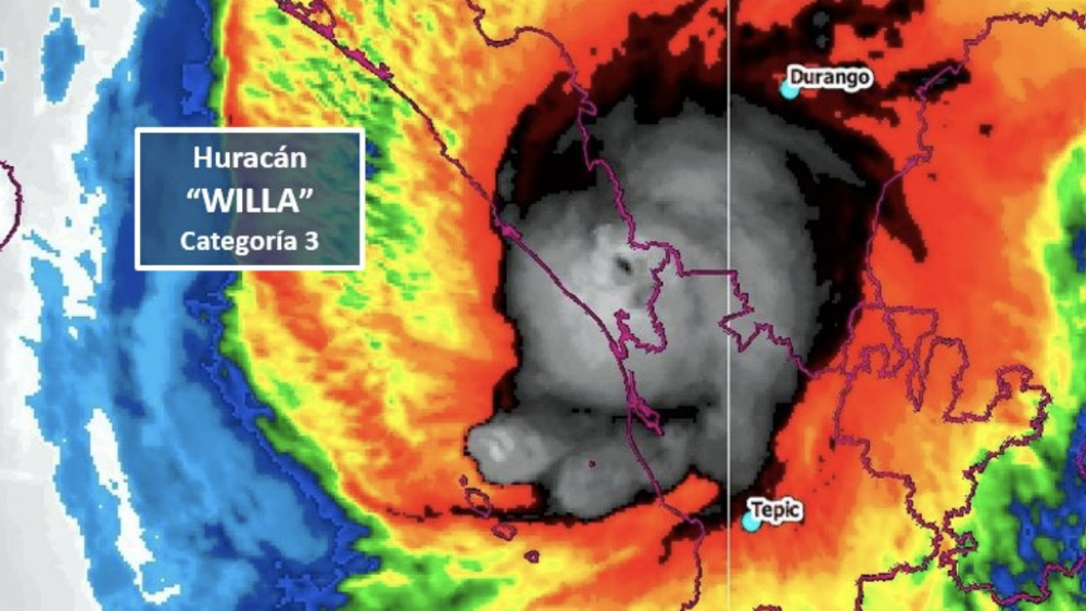 Centro del huracán Willa se encuentra en el sur de Durango