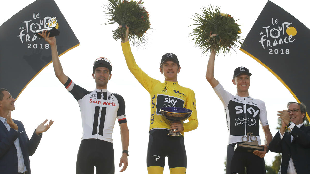 Roban trofeo del Tour de Francia a Geraint Thomas