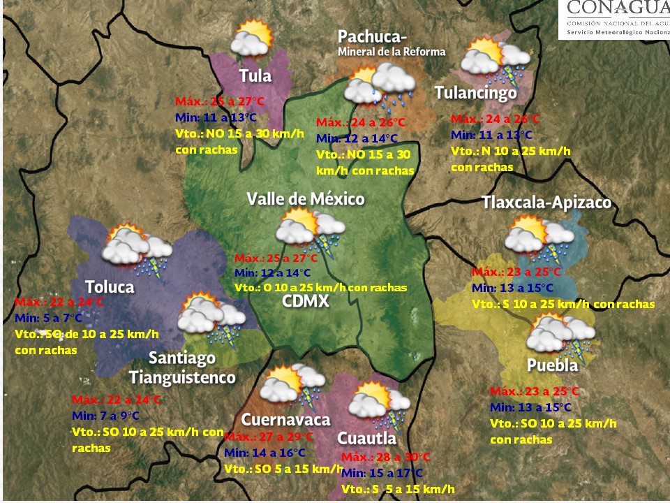 Lluvias y chubascos afectarán esta tarde la Ciudad de México - lluvias-ciudad-de-mexico