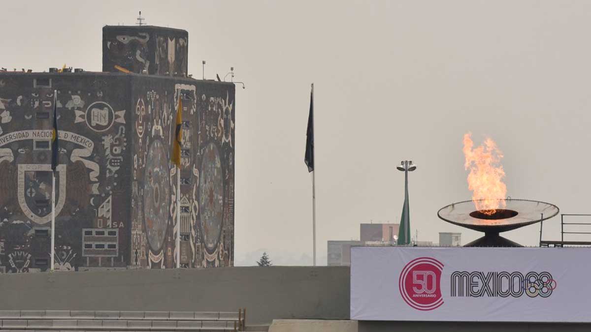 Encienden fuego olímpico en CU por 50 aniversario de México 68