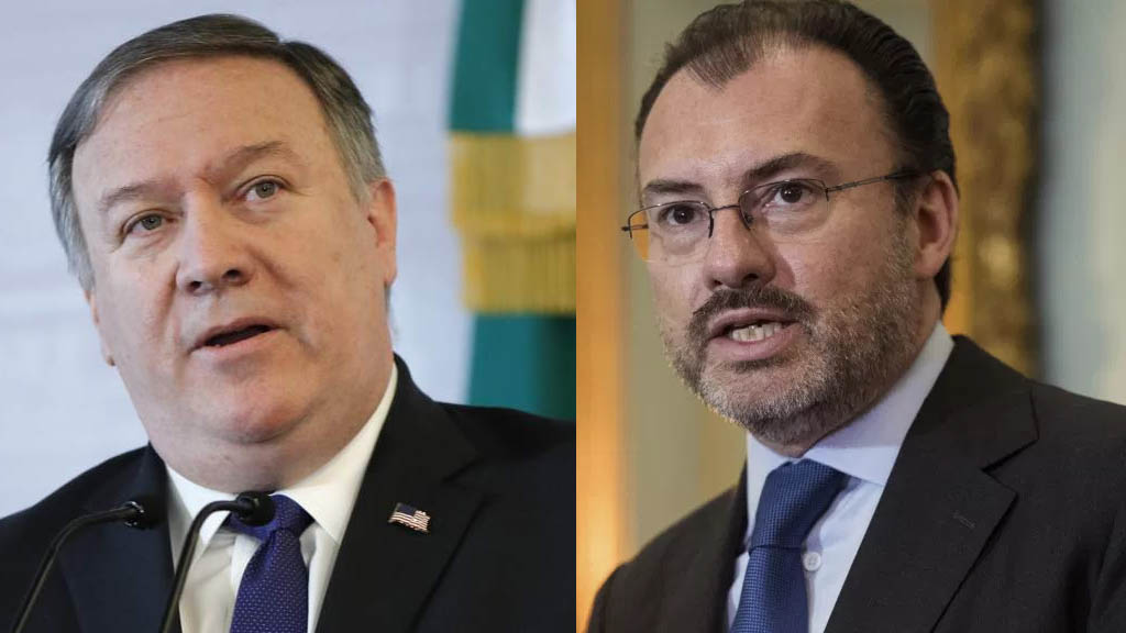 Mike Pompeo discute con Videgaray sobre caravana migrante