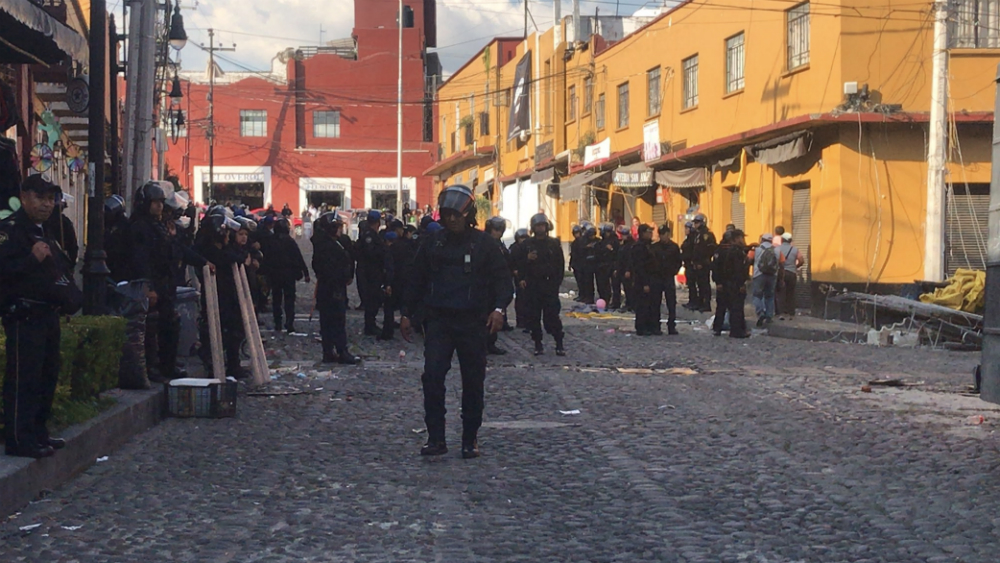 Operativo en Mercado de San Ángel; hay cuatro detenidos