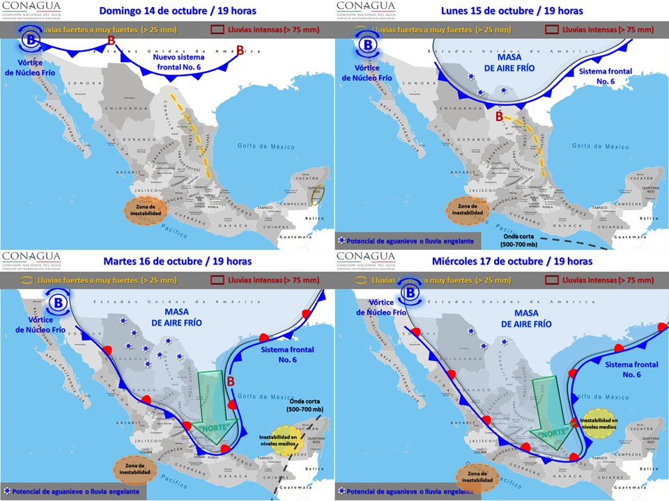 Nuevo frente frío afectará el norte y noroeste del país - pronostico-14-de-octubre