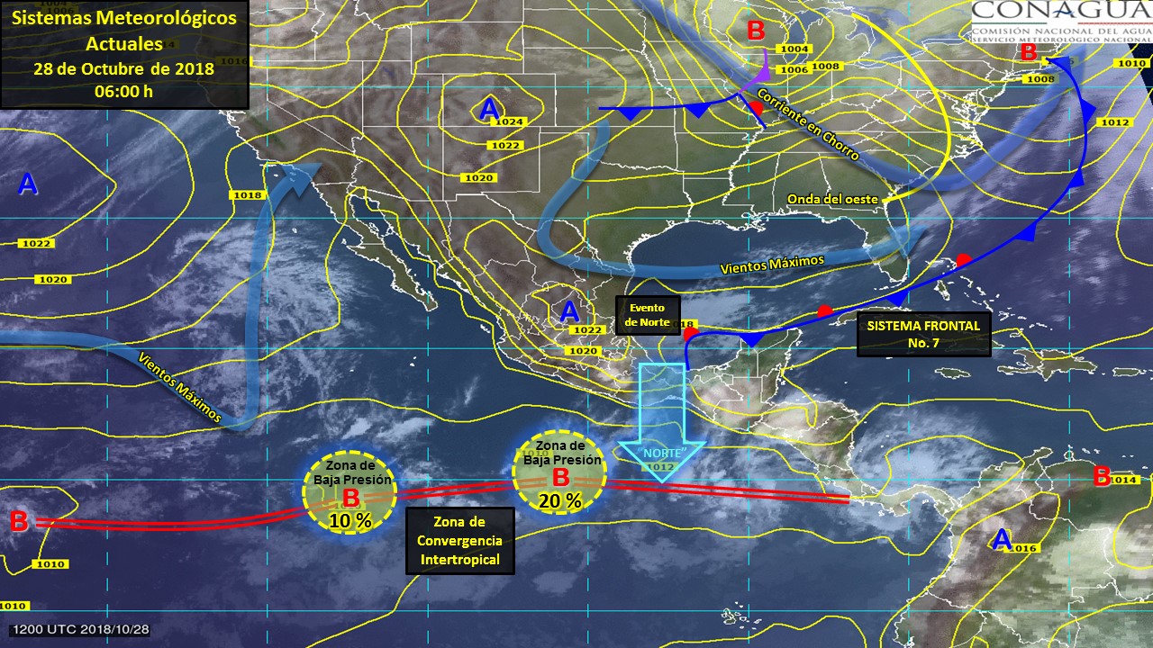 Frente frío 7 provocará tormentas en el sureste del país - pronostico-domingo-28-2
