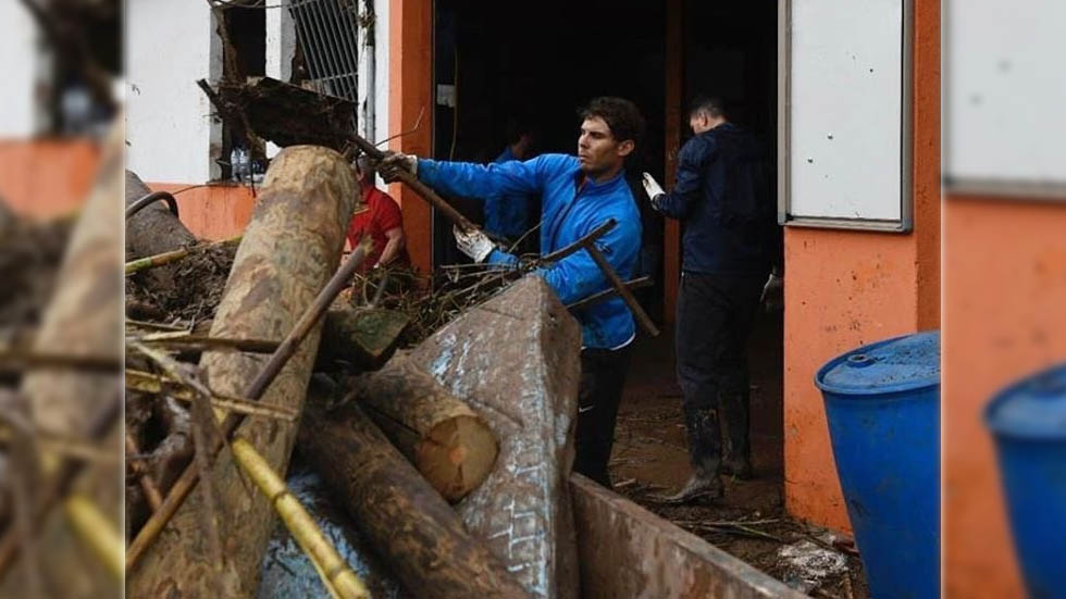 Nadal se suma a las labores de limpieza por lluvias en Mallorca - rafael-nadal-mallorca-lluvias