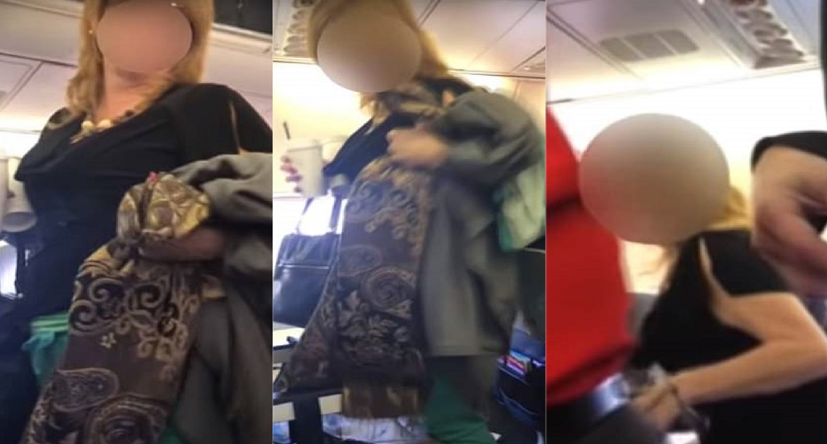 #Video Retrasan vuelo a Houston por pasajera racista