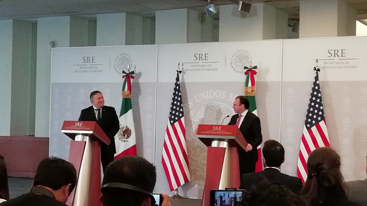 Se aplicará la ley, pero de manera humanitaria: Videgaray - reunion-pompeo-videgaray