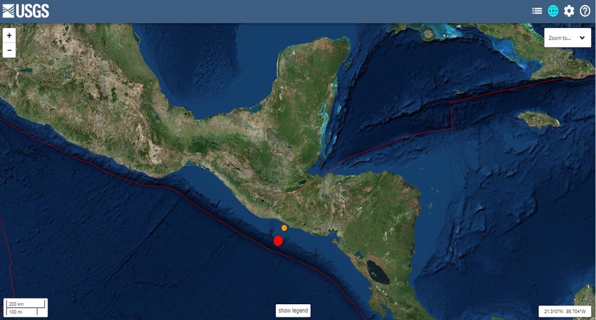 Sismo magnitud 5.8 en El Salvador