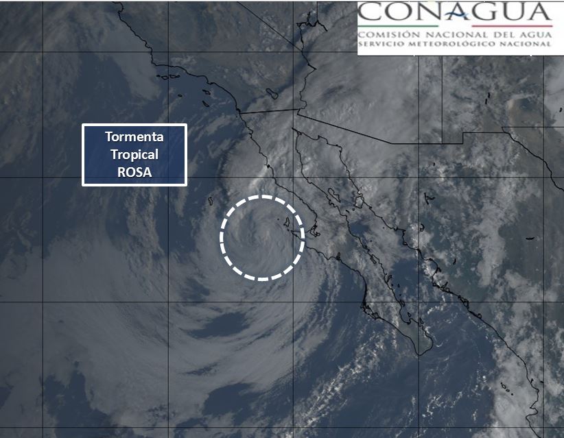 Tormenta Rosa se encuentra a 150 km de Baja California - tormenta-tropical-rosa