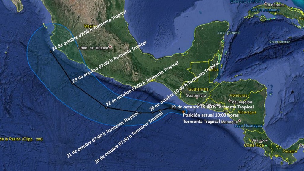 Se forma la depresión tropical 23-E en Chiapas - trayectoria-de-nueva-tormenta-tropical