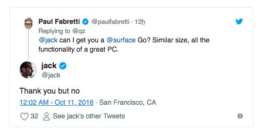 CEO de Twitter no usa computadoras - tuit-fabretti-y-jack