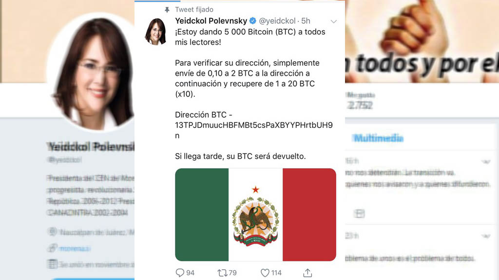 Hackean Twitter de Yeidckol Polevnsky - twitter-polevnsky