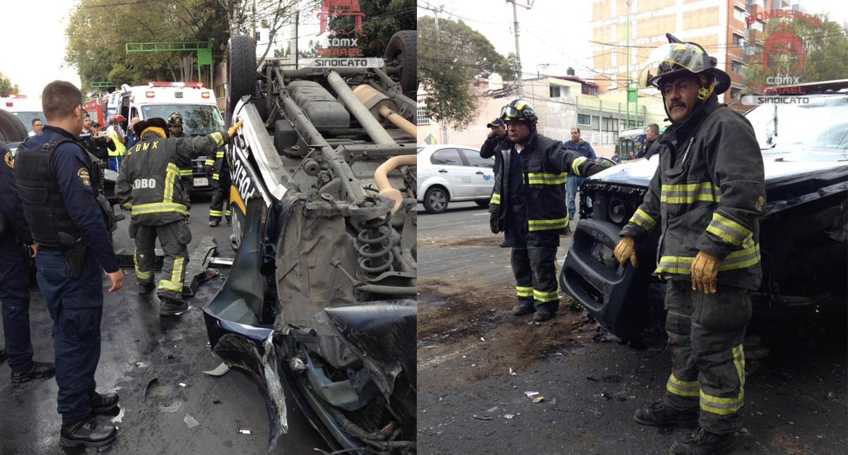 Vuelca patrulla tras chocar contra automóvil en Benito Juárez - vuelca-patrulla-ssp-colonia-portales-2