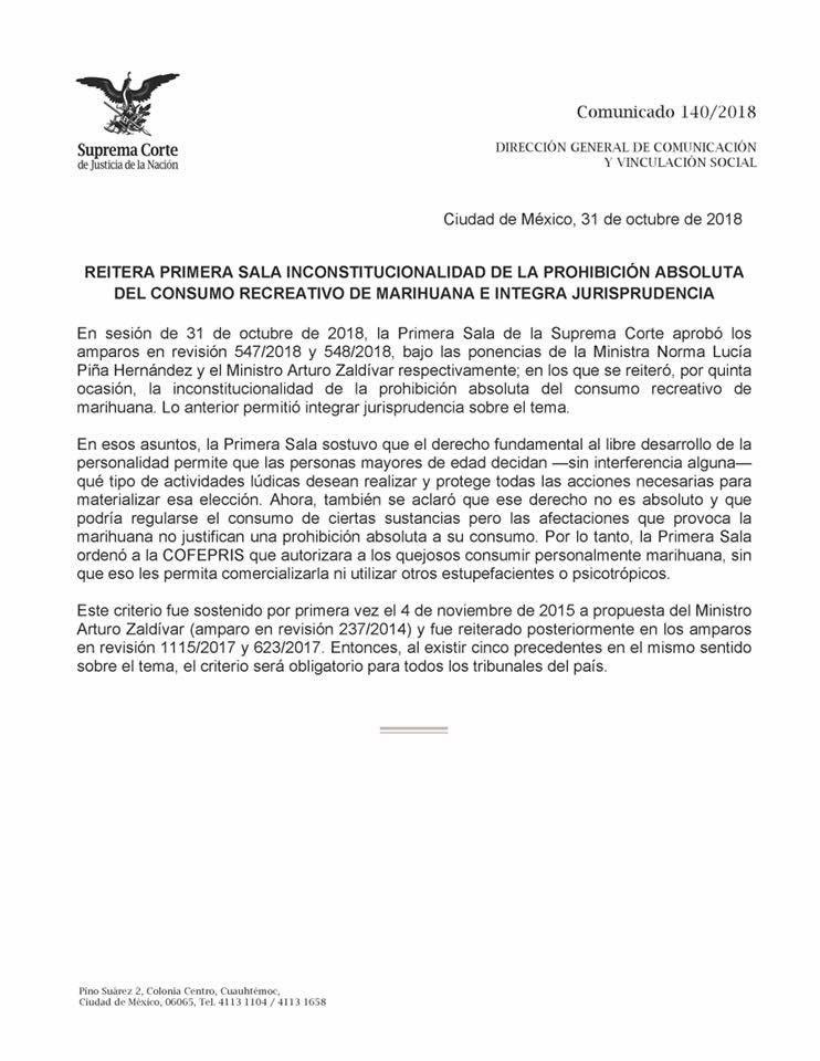 Genera SCJN jurisprudencia sobre uso recreativo de la mariguana - whatsapp-image-2018-10-31-at-174456