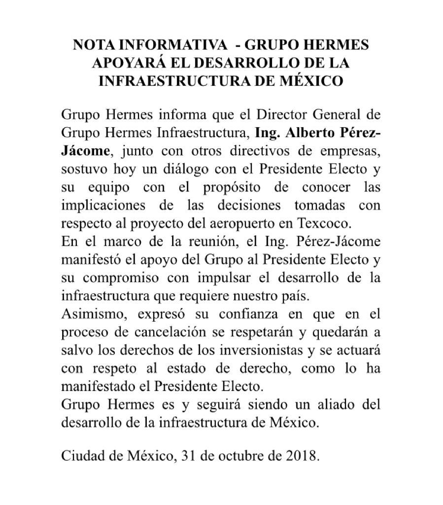 Hermes e ICA respaldan a López Obrador en cancelación del NAIM - whatsapp-image-2018-10-31-at-190333
