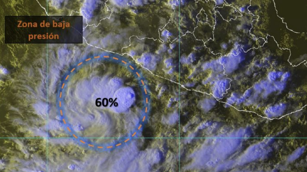 Se forma zona de baja presión con potencial ciclónico cerca de Guerrero