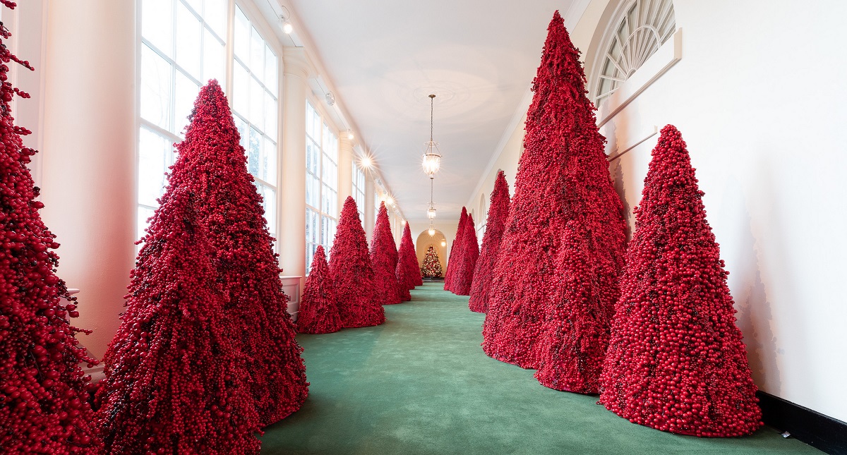 #Video La espectacular decoración navideña de la Casa Blanca - arboles-topiarios